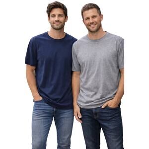 Weatherproof Original Vintage Fit T-Shirts – Navy & Gray – Men’s Medium (2-Pack)